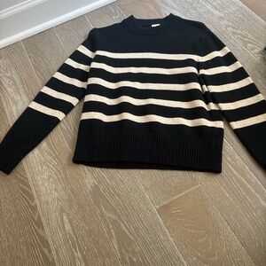 a new day Black and Cream Striped Sweater